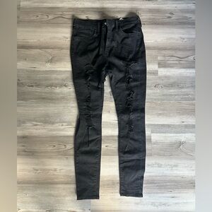 Levi’s 720 High Rise Super Skinny Black Distressed Jeans Women’s Size 30